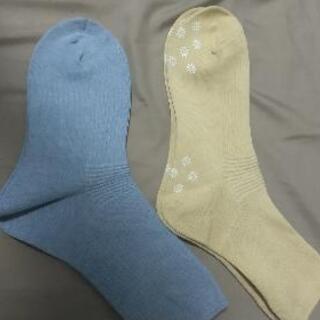 靴下花柄の滑り止め付き(くすんだ黄色)