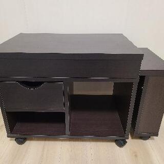 デスク／テレビ台／伸縮、収納付きの画像