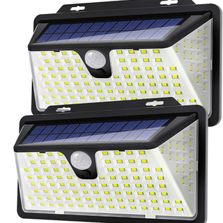 【新品】128LED 2個セットソーラーライト 高輝度センサーラ...