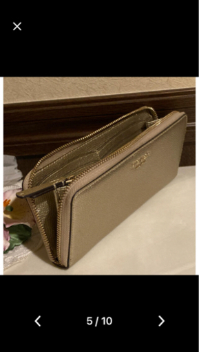 超美品☆kate spade レザー ゴールドラウンドzip長財布　とても綺