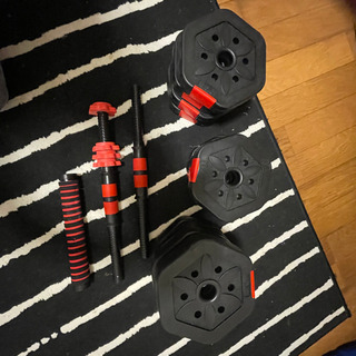 値下げしました！ダンベルバーベルセット　購入しただけ(￣▽￣)