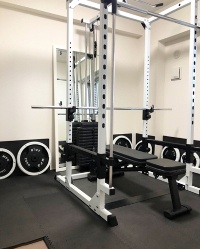 取引中 WILDFIT ワイルドフィット マルチスミスラック 200ポンド バーベルダンベルセット パワーラック