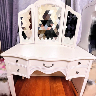 姫家具 ドレッサー ホワイト 白家具 アンティークの画像