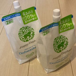 未開封 ハッピーエレファント 食洗機用 ジェル洗剤 詰替用 80...