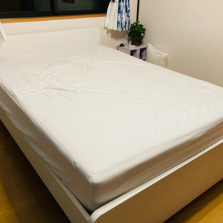 ASKVOLL アスクヴォル ベッドフレーム, ホワイト, ルーローイ IKEA