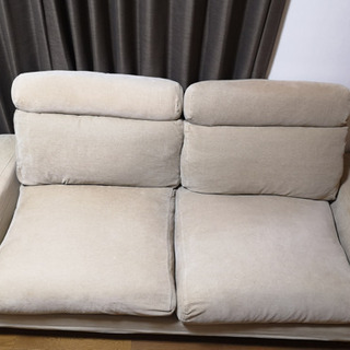 送料込]無印良品 2.5シーター ワイドアーム フェザークッション2層