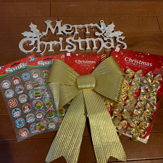 クリスマス デコレーション リボン シール プーレート