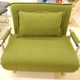 折り畳みソファベッド  リクライニング コンパクト グリーン系 中古品 札幌市清田区