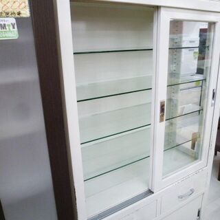スチールキャビネット 引き戸 引出し付き 幅89.5×奥行36×高さ171cm 書庫 オフィス家具 事務用品 収納家具 苫小牧西店  の画像
