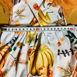 ベビーロンパース　ベビーサロペット　カボチャ柄　70cmの画像