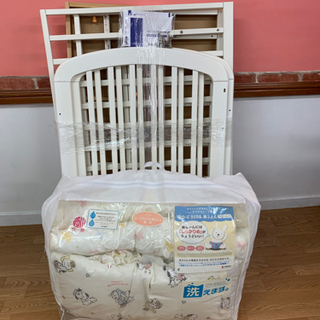値下げしました】ベビーベッド 寝具 布団 1式 kids ベビー 白 ホワイト