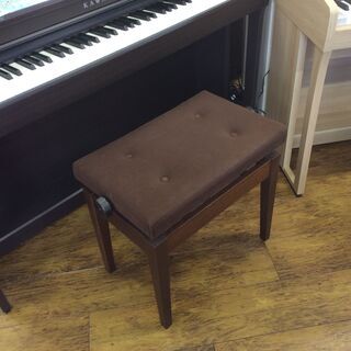 中古　両側ハンドル　ヤマハ純正ピアノ椅子　ウォルナット艶消し直脚