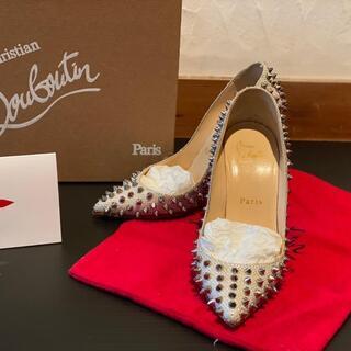 値下げ❣️正規美品 クリスチャンルブタン スパイク ラメホワイト