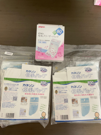 ピジョン母乳フリーザーパック80ml 20投入 カネソン母乳バッグ100ml 50枚×2