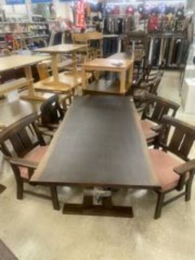 ニトリ　ダイニング5点セット　ダークブラウン×ベージュ　安全ブレーカー付き【トレファク上福岡】