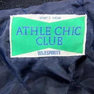 VAN SPORTS スタジアムジャンパー スタジャン レザー×ウール バック刺繍 ヴィンテージ オールド ATHLE CHIC CLUB USED 札幌市 厚別店の画像