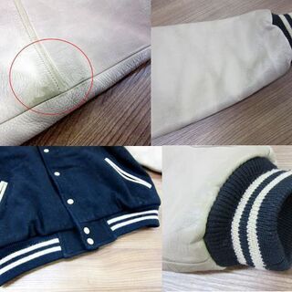 VAN SPORTS スタジアムジャンパー スタジャン レザー×ウール バック刺繍 ヴィンテージ オールド ATHLE CHIC CLUB USED 札幌市 厚別店の画像