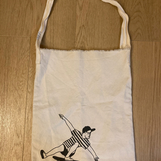 キャンバストートバッグ　白　シンプルの画像