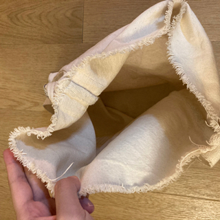 キャンバストートバッグ　白　シンプルの画像