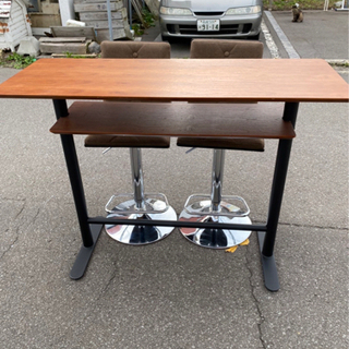 美品　カウンターテーブル エスタ TCT-1220 カウンターチェア付き