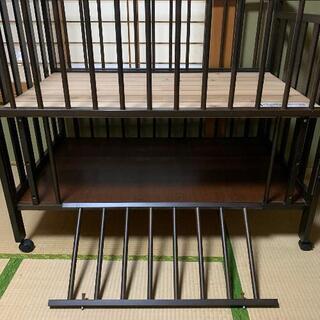 サワベビー ベビーベッド ダークブラウン 日本製の画像