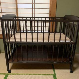 サワベビー ベビーベッド ダークブラウン 日本製の画像
