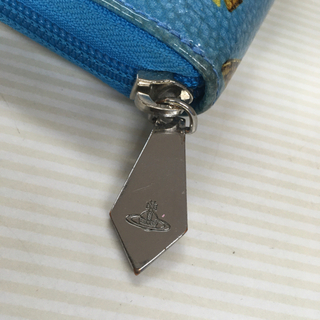 S169　ヴィヴィアンウエストウッド★Vivianne Westwood★長財布★ラウンドジップ★光沢ブルーの画像