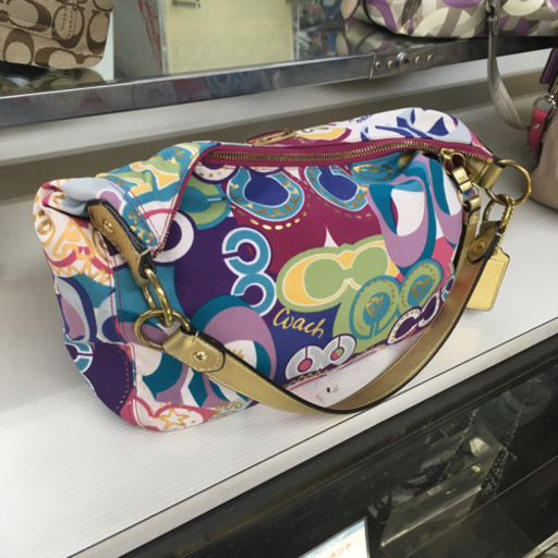 S119　COACH　コーチ　ポピーマルチカラー　ショルダーバッグ