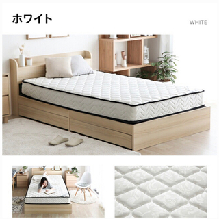 セミダブルベッド　コンセント付き　マットレス付きの画像