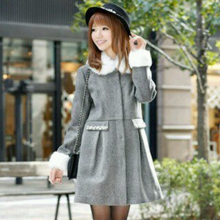 ★ミシェルマカロン★ファー付きポケットビジューコート