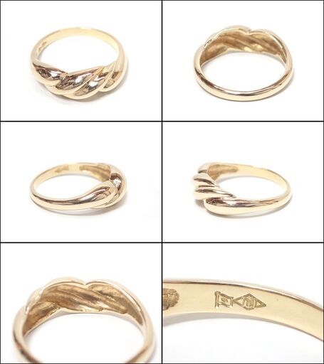 E476 K18 750 3.5g シンプルデザイン リング 指輪 10.5号