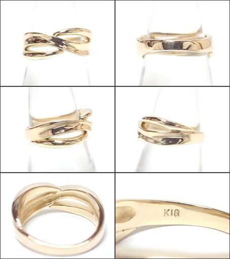E475 K18 6.7g シンプルデザイン リング 指輪 12号