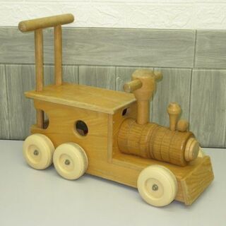 stp-1095　木製　手押し車　汽車　おもちゃ　乗用玩具　木の...