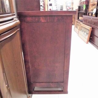 収納家具 中国風 レトロ キャビネット  幅120×奥行44x高さ84cm  多目的 木製 レッド系 苫小牧西店　の画像