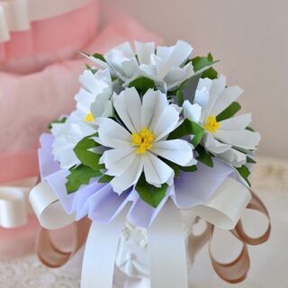 お花の折り紙ブーケ一日教室♥花ORIGAMIぶーけ♥コスモスの折り紙ブーケの画像