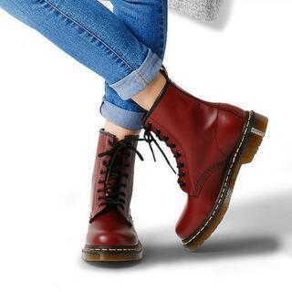 DR.MARTENS ドクターマーチン 1460 ブーツ レディース 8ホール 8HOLE BOOTS 1460 靴 シューズ ハーフ ミドル ハイ ブランド 本革 レザー おしゃれ  チェリーレッド の画像