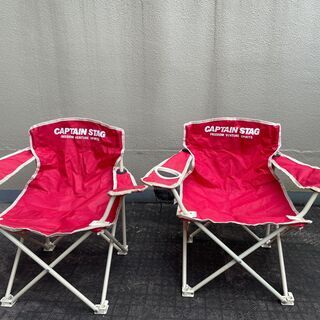 キャンプ キャプテンスタッグ チェア2脚 + 焚き火台