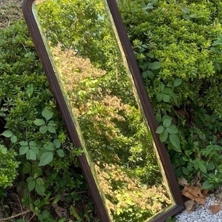 ◎大幅お値下げしました‼️ 逸品 貴重 古い木枠のミラー 鏡 古道具 抽斗 無垢材 茶道具 漆和家具 ☆お値下げ可‼️の画像