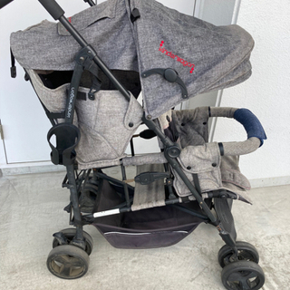 キンダーワゴン 双子 二人乗りグレーデニム