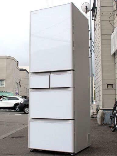 札幌市内配送無料 3ヶ月保証 20年製 日立 片開き5ドア冷蔵庫 401L R-S40K(XW)