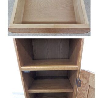 木製 電話台 光製作所 39×37×80 HIKARI  ブラウン 天然木 サイドチェスト ラック 札幌市西区