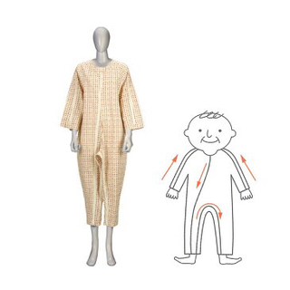 着脱ラクラクな介護用寝巻き　男女兼用Sサイズ　介護用品/パジャマ/高齢者向けの画像