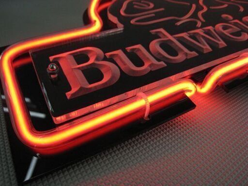 ☆ バドワイザー ネオンサイン インテリア コレクション ネオン看板 ネオン管 NEON SIGN アメリカン雑貨 ビール 看板 Bu