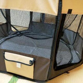 （お話中）ペットサークル　メッシュサークル　収納袋アリほぼ新品の画像