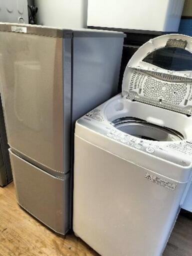 新生活お買い得セット！！シリーズ74 ミツビシ MR-P15C-S　2ドア冷凍冷蔵庫　146L　2018年製・東芝 AW-50GM　全自動洗濯機 5.0K　2014年製 　2点セット！！