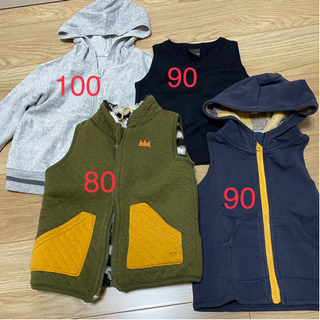 秋冬物☆子供服お下がり☆ベストパーカーの画像