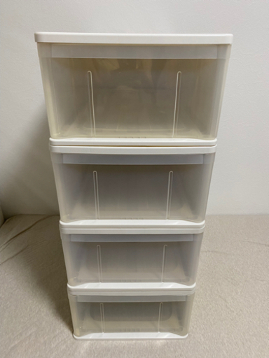 【美品】衣装ケース4個　押し入れ収納ケース 幅39×奥行74×高さ23cm たっぷり収納ケース74M 天馬