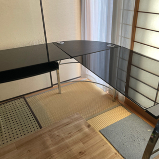 【お話し中】パソコンデスク ガラスPCデスク L型★中古