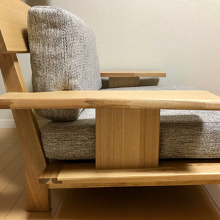 【お取引き中】1人用布張りソファ(アカツキ NA)の画像