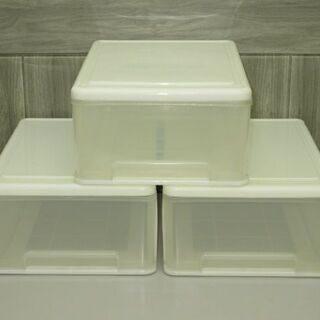 stp-0327　ミニプラスチックケース3個セット　ホワイト　幅...